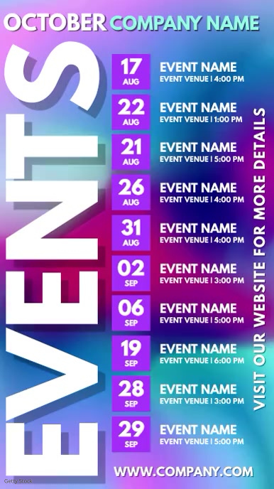 Veranstaltungen Planen Digitale Vorlage Vorlage Postermywall