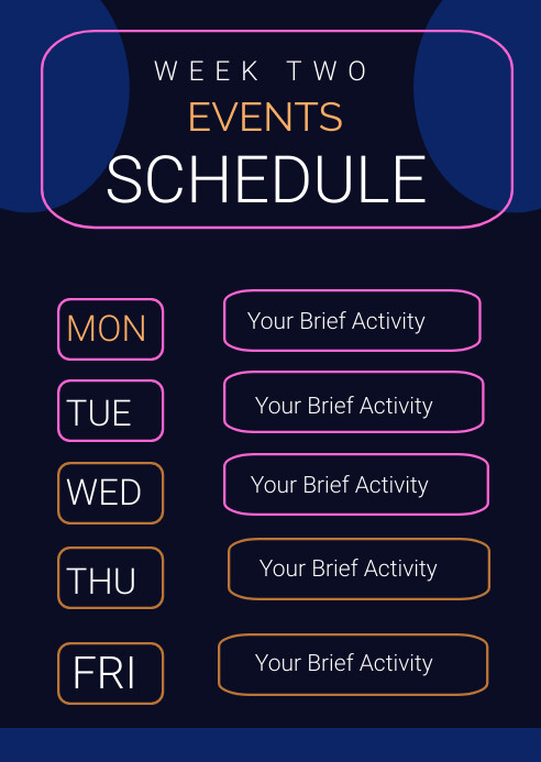 Events Week List Events Schedule Todo List Template | PosterMyWall