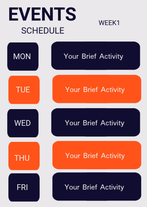 Events Week List Events Schedule Todo List Template | PosterMyWall