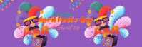 Happy April fool's day แบนเนอร์ 2' × 6' template
