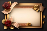 Evergreen wedding frame, wedding frame Étiquette template