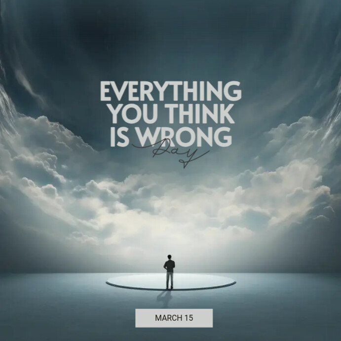 A template design that challenges our perceptions, featuring a bold, eye-catching message