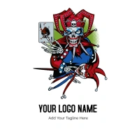 Evil Clown Art Joker Jester Logo template