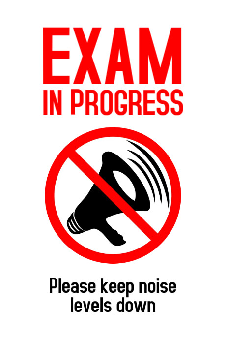 Exam In Progress Poster template