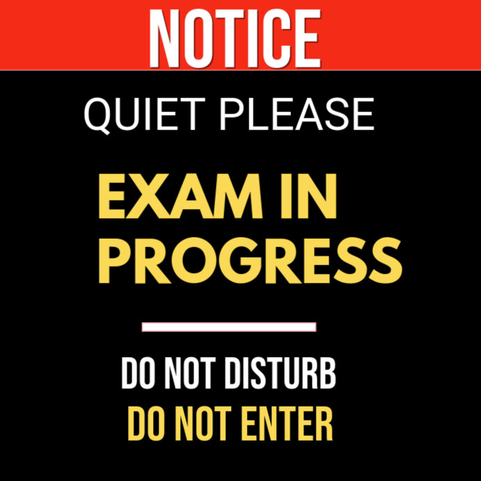 Exam in progress sign Instagram Post template
