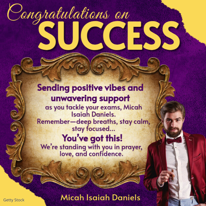 Success Card Message Examples Exam success card Template | PosterMyWall