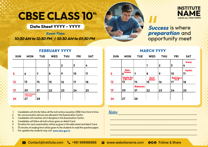 Examination Time Table Schedule Template | PosterMyWall