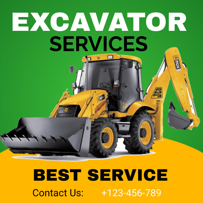 Excavator for rent Template PosterMyWall