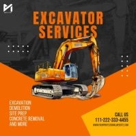 Excavator Services Ad Square (1:1) template