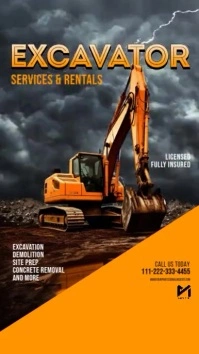 Excavator Services Video Ad Social Media template