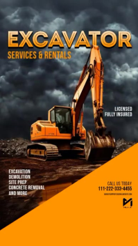 Excavator Service Land Clearing Instagram Story Template
