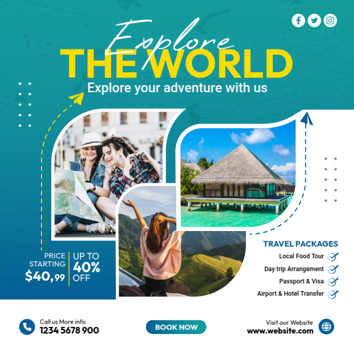 Exclusive Beach Vacation Packages Square (1:1) template
