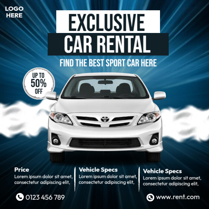 Exclusive Car Rental Template | PosterMyWall