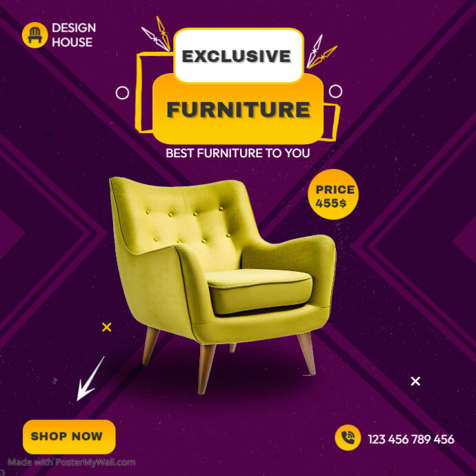 Exclusive furniture ad flyer Template PosterMyWall