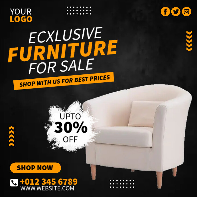 Exclusive Furniture Sale Template PosterMyWall