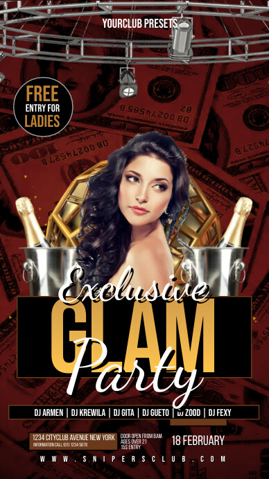 Exclusive Glamour Party Template Instagram Story