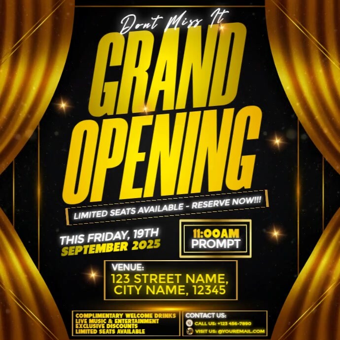 Exclusive Grand Opening Event Wpis na Instagrama template