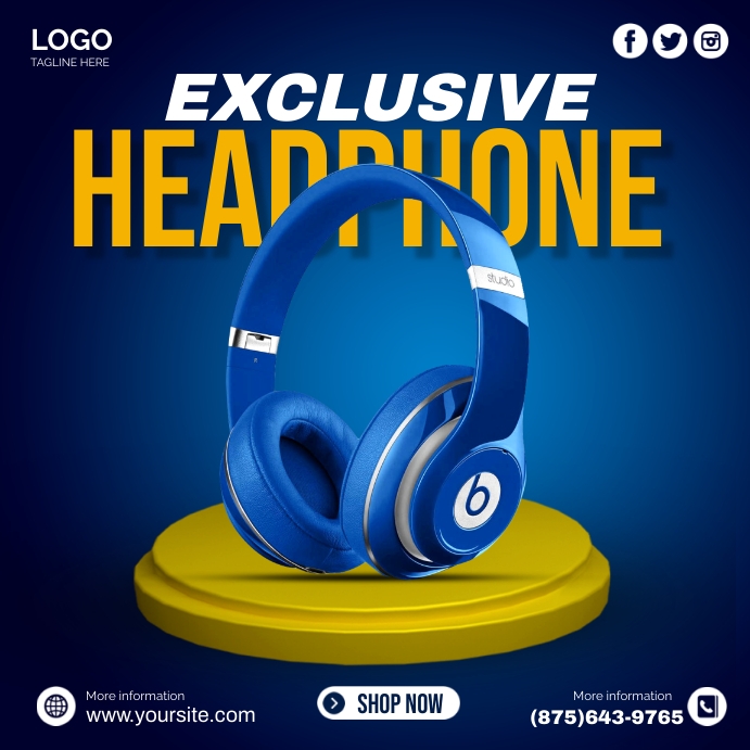 Exclusive Headphone Offer Instagram Post template