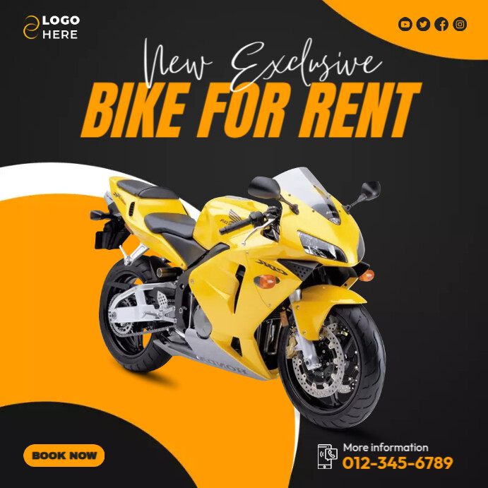 Exclusive Motor Bike For Rent Template | PosterMyWall