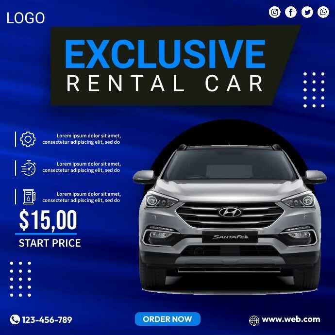 Exclusive Rental Car Template | PosterMyWall