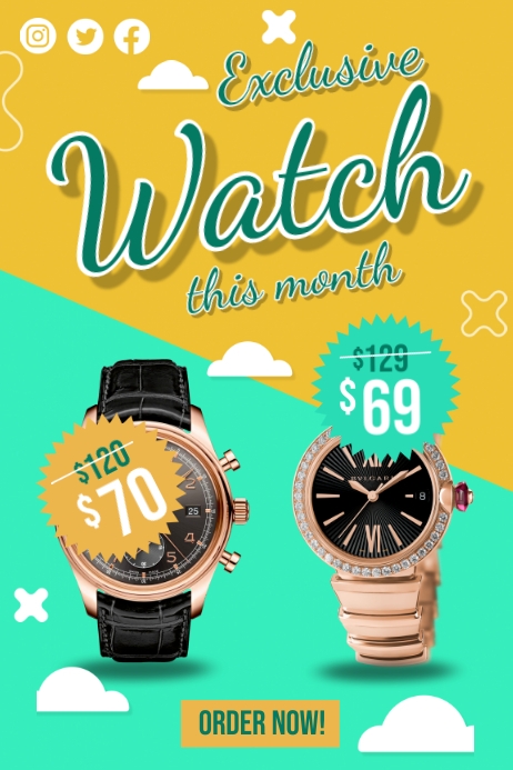 Exclusive Watch Ads Template | PosterMyWall