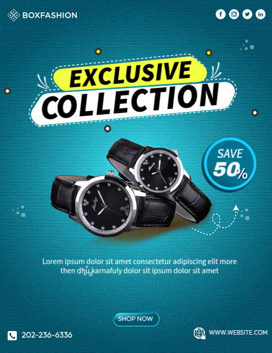 Poster. Watch Collection Exclusive Watch Collection Flyer Template | PosterMyWall