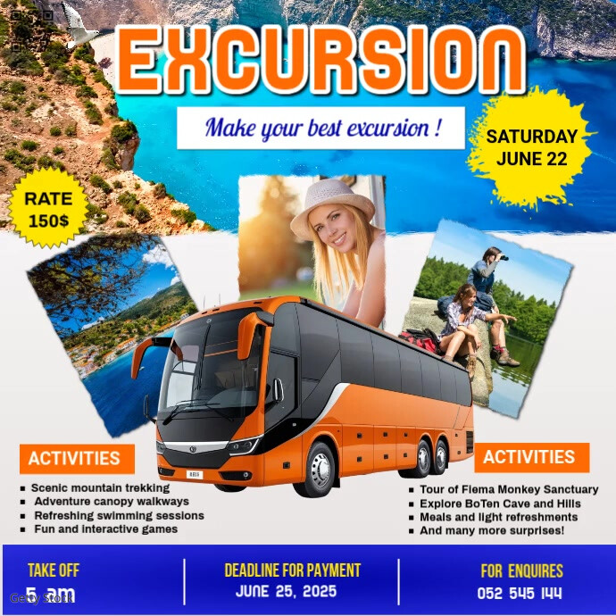 Plantilla de Excursion Trip Design Flyer | PosterMyWall