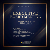 Executive Board Meeting Flyer Template | Corporate Business Agenda & Leadership Meeting Poster Squar Квадрат (1 : 1)