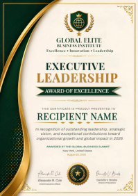 Weiß Executive Leadership Award A4 Template