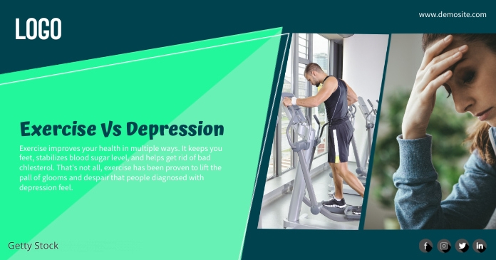 Exercise and Depression Facebook Gedeelde Prent template