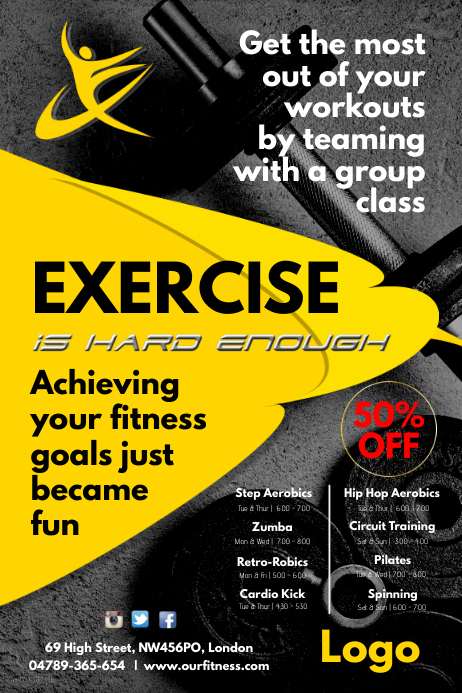 Exercise Flyer Template | PosterMyWall