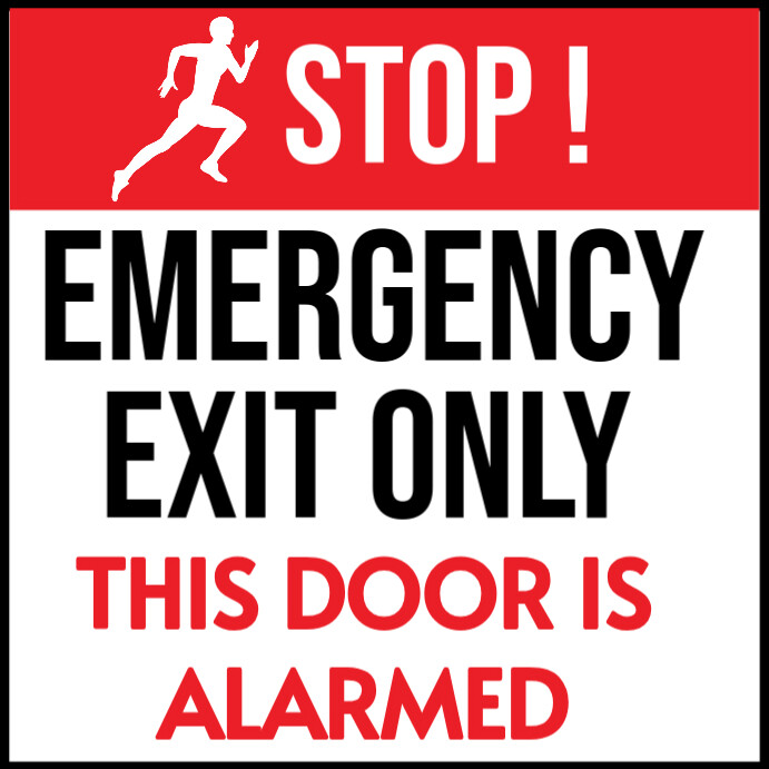 exit only exit sign This door alarmed Instagram Post template