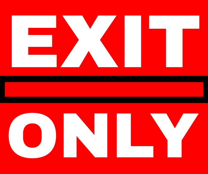 EXIT ONLY SIGN TEMPLATE สามเหลี่ยมขนาดกลาง