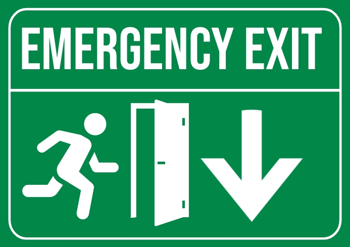 Exit sign collection in flat design Template | PosterMyWall