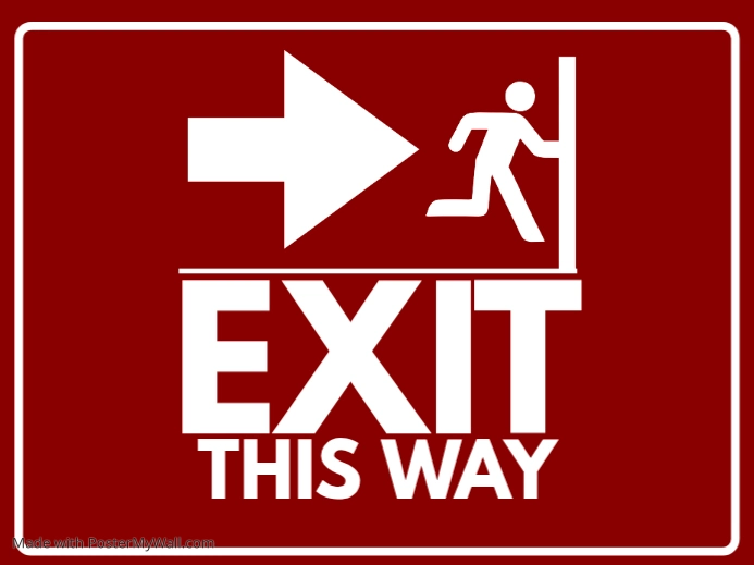 Run This Way Sign Exit This Way Sign Template | PosterMyWall