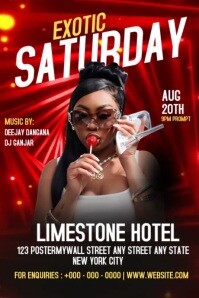 Exotic Saturday/ Party Event Flyer/ Ladies Night Party  Poster Cartaz template