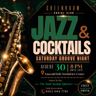 Black Jazz and Cocktails Event Instagram Post Template