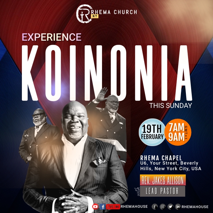 Experience Koinonia Template PosterMyWall