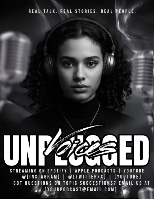 Experience Real Stories with Voices Unplugged ใบปลิว (US Letter) template