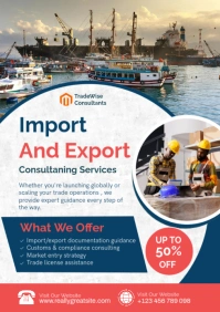 Expert Import & Export Consulting Services Promotion Template A3