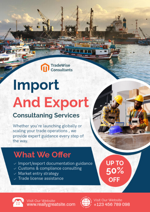 Brown Import And Export Flyers Template | PosterMyWall