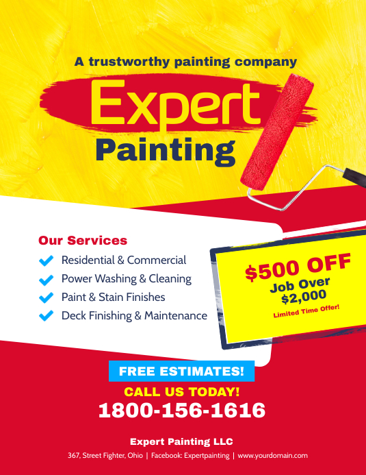 Expert Painting Services Flyer Poster Template PosterMyWall Expert Painting Services Flyer Poster Template PosterMyWall