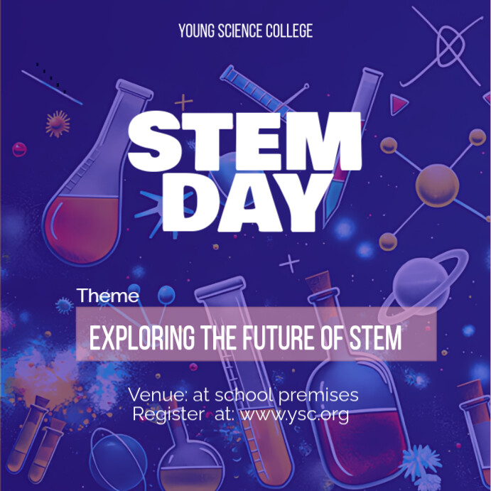 Explore,innovate, create national stem / steam day โพสต์บน Instagram template