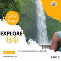 White Travel Promotion สี่เหลี่ยมจัตุรัส Template