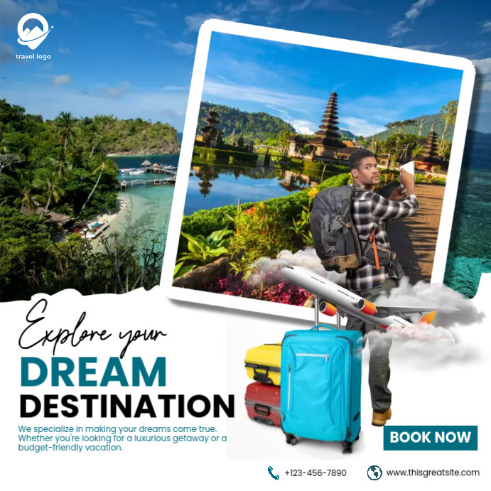 Explore Dream Destination Travel Agency Template | PosterMyWall