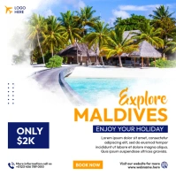 Explore Maldives Ads Instagram Post template
