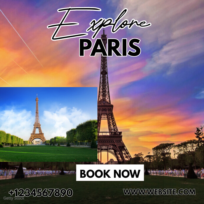 explore paris trip Template | PosterMyWall
