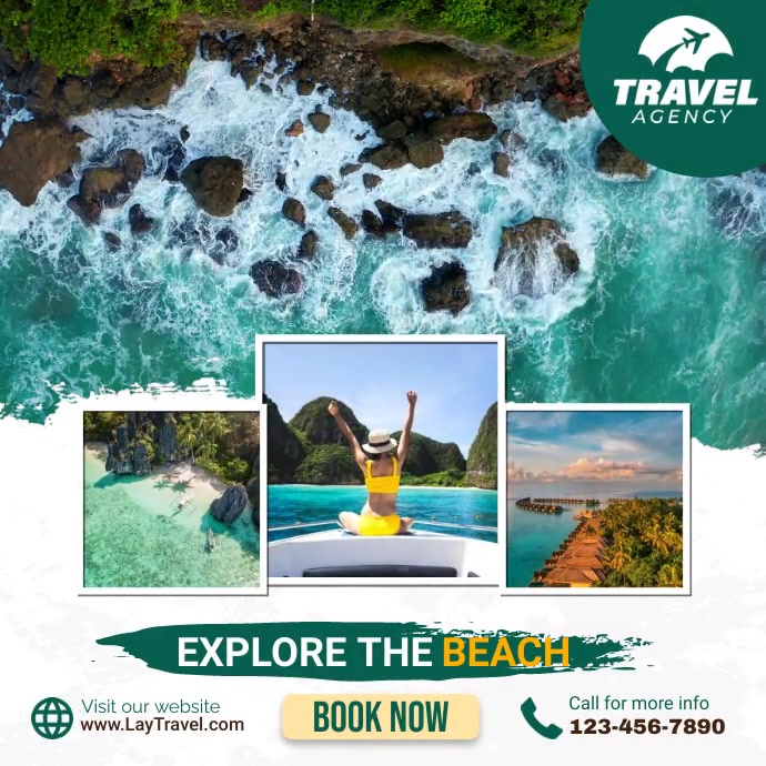 Explore The Beach Instagram 帖子 template