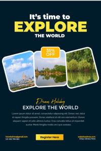 Explore The World With Just One Click Social Media Post Template Design Poster