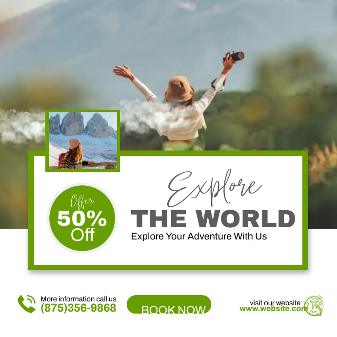 Explore The World With Us Instagram na Post template